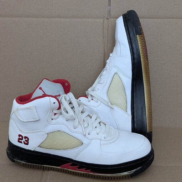 Nike Air Jordan 5 Mens Fusion White Varsity Red Black 318608-161 Air Force1 Sz 8 main image 11